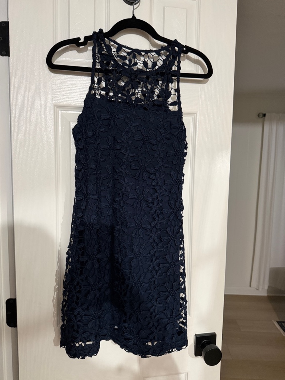 Hollister Navy Crochet Lace Mini Dress